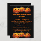 Zwart en Sinaasappel Spooktacular Pumpkin Hallowee Kaart (Voorkant / Achterkant)