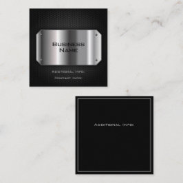 Zwart en staal vierkante visitekaartje