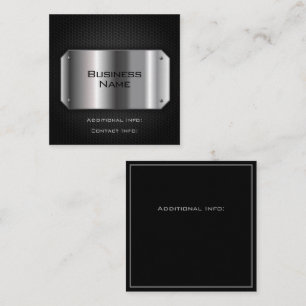 Zwart en staal vierkante visitekaartje