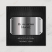 Zwart en staal vierkante visitekaartje (Voorkant)