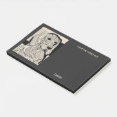 Zwart en Tan Coonhound Abstracte Art Hondennaam Post-it® Notes (Schuin)
