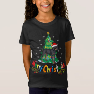 Zwart en Tan Coonhound Hond Lelijke Kersttrui T-shirt