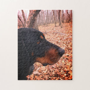 Zwart en Tan Coonhound Legpuzzel