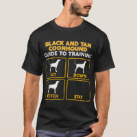 Zwart en Tan Coonhound T-shirt Grappige gids voor