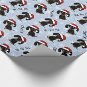 Zwart en Tan Dachshund Kerstmis Gepersonaliseerd Cadeaupapier (Hoek)
