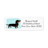 Zwart en Tan Dachshund Posing Waterverf Etiket (Voorkant)