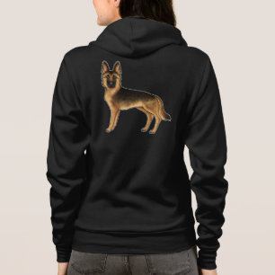 Zwart en Tan Duits Herder Cartoon GSD Schattige Do Hoodie