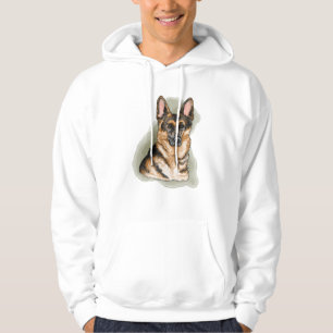 Zwart En Tan Duitse Herder Watercolorontwerp Hoodie