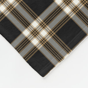 Zwart en Tan Iers MacGuinness Tartan Fleece Deken