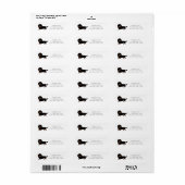 Zwart en Tan Lang Haired Dachshund 1 Etiket (Full Sheet)