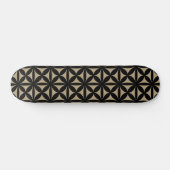 Zwart en tan modern / retro print skateboard (Horizontaal)