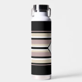 Zwart en Tan Stripes Waterfles (Voorkant)