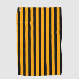  Zwart en Tangerine Classic Gestreept Golfhanddoek