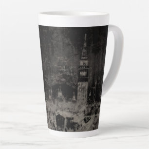 Zwart en Taupe Noodlijdende Skyline Venetië Italië Latte Mok