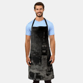 Zwart en Taupe Noodlijdende Skyline Venetië Italië Schort (Gedragen)