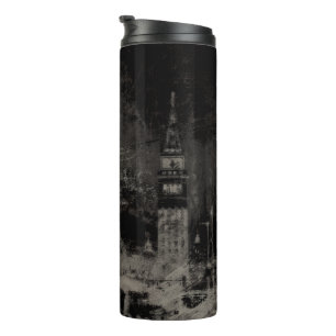 Zwart en Taupe Noodlijdende Skyline Venetië Italië Thermosbeker