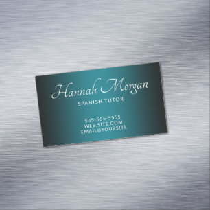 Zwart en Teal Elegante Ombre Magnetisch Visitekaartje