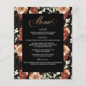 Zwart en Terracotta Elegant Modern Bruiloft Menu (Voorkant)
