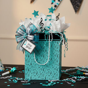 Zwart en turquoise Muziekinstrument Medium Cadeauzakje