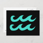 Zwart en Turquoise Waterman Symbool Briefkaart (Voorkant / Achterkant)