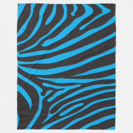 Zwart en Turquoise Zebra Print Fleece Deken