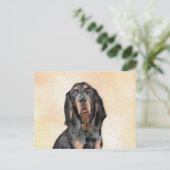 Zwart en twitschilderij - Oorspronkelijke hondenku Briefkaart (Staand voorkant)