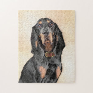 Zwart en twitschilderij - Oorspronkelijke hondenku Legpuzzel