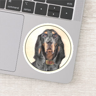 Zwart en twitschilderij - Oorspronkelijke hondenku Sticker