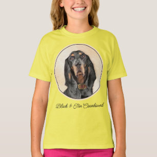 Zwart en twitschilderij - Oorspronkelijke hondenku T-shirt