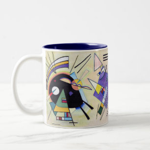zwart en violet - Kandinsky Abstracte kunst Tweekleurige Koffiemok