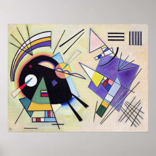 Zwart en Violet - Kandinsky Poster (Voorkant)