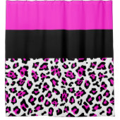 Zwart en warm - magenta lam douchegordijn (Voorkant)