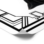  zwart en wit 1930 Drama Evening Gown Poster (Hoek)