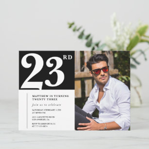 Zwart en Wit 23ste verjaardag Uitnodigingen