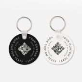 Zwart en wit 2 zijdelings QR Code Business Merk Sleutelhanger