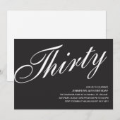 Zwart en wit 30e verjaardag kaart (Voorkant / Achterkant)