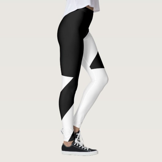 Zwart en wit abstract ontwerp leggings (Rechts)