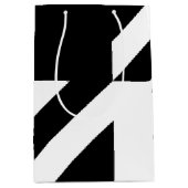 Zwart en wit abstract ontwerp medium cadeauzakje (Voorkant)