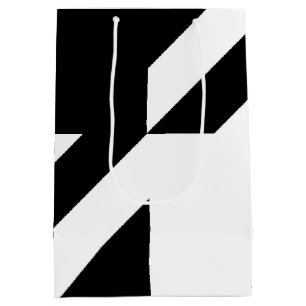 Zwart en wit abstract ontwerp medium cadeauzakje