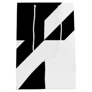 Zwart en wit abstract ontwerp medium cadeauzakje