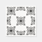 Zwart en wit abstract ontwerp servet (Voorkant)