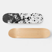 Zwart en wit Abstract vloeibaar ontwerp Skateboard (Horizontaal)
