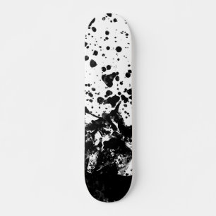 Zwart en wit Abstract vloeibaar ontwerp Skateboard