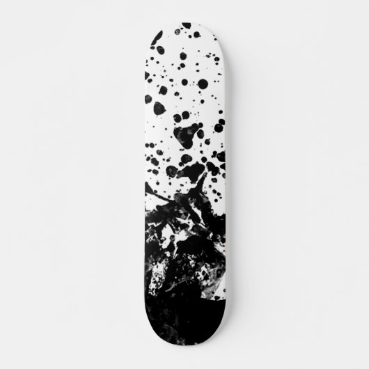 Zwart en wit Abstract vloeibaar ontwerp Skateboard (Voorkant)