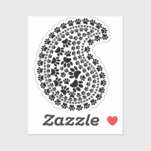 Zwart en wit afdrukken Paisley Patroon Sticker