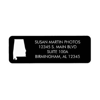 Zwart en wit Alabama Modern Minimalistisch Etiket