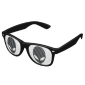 Zwart en wit Alien Head Retro Zonnebril (Gekanteld)
