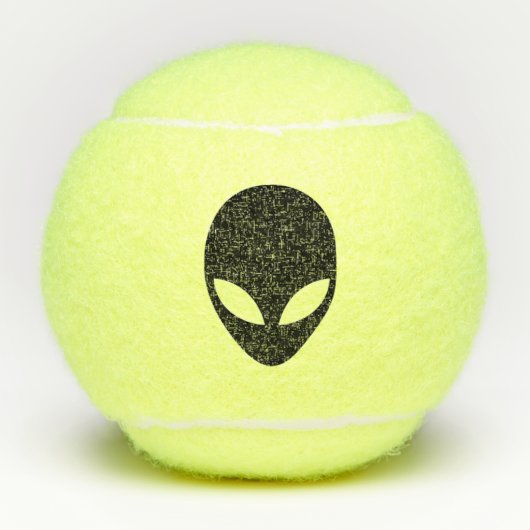 Zwart en wit Alien Head Tennisballen (Voorkant)