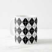 Zwart en wit Argyll patroon Koffiemok (Voorkant links)