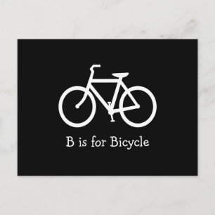 Zwart en Wit B is voor fiets Briefkaart